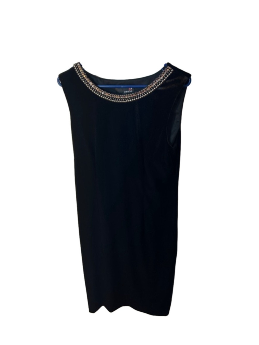 Laura Black Sleeveless Jewel-Neck Velvet Sleeveless Sheath Dress Size 10